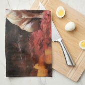 ブルドッグフランスのイン紅葉秋インスパイア キッチンタオル (四つ折り)