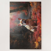 ブルドッグフランスのイン紅葉秋インスパイア ジグソーパズル (縦)