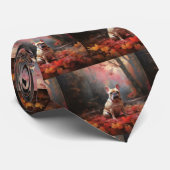 ブルドッグフランスのイン紅葉秋インスパイア ネクタイ (ロール)