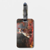 ブルドッグフランスのイン紅葉秋インスパイア ラゲッジタグ (裏面縦)