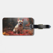 ブルドッグフランスのイン紅葉秋インスパイア ラゲッジタグ (裏面横)