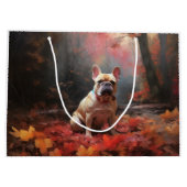 ブルドッグフランスのイン紅葉秋インスパイア ラージペーパーバッグ (裏面)