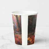 ブルドッグフランスのイン紅葉秋インスパイア 紙コップ (右)