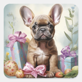 ブルドッグフランスのイースター スクエアシール