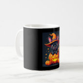 ブルドッグフランスのウィッチパンプキンハロウィーンメンズウーメンズ コーヒーマグカップ (正面左)