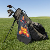 ブルドッグフランスのウィッチパンプキンハロウィーンメンズウーメンズ ゴルフタオル (グリーン)