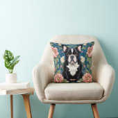 ブルドッグフランスのウィリアム・モリスインスパイアフローラ クッション (椅子)