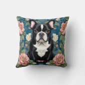 ブルドッグフランスのウィリアム・モリスインスパイアフローラ クッション (裏面)