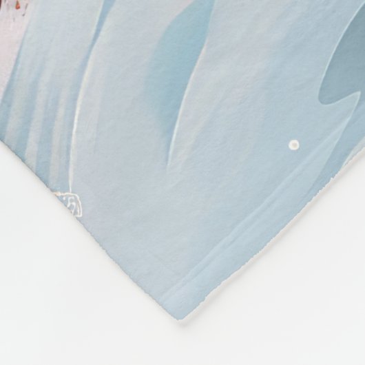 ブルドッグフランスのウィンターワンダーランドクリスマスジョイ フリースブランケット (角)