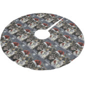 ブルドッグフランスのウィンターワンダーランドクリスマスジョイ ブラッシュドポリエステルツリースカート (アングル)