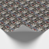 ブルドッグフランスのウィンターワンダーランドクリスマスジョイ ラッピングペーパー (角)