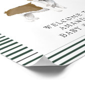 ブルドッグフランスのウェルカムベビーシャワーポスター ポスター (角)