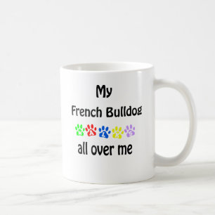 ブルドッグフランスのウォーキングデザイン コーヒーマグカップ