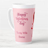 ブルドッグフランスのウォーターカラーバレンティンデーラテマグ カフェラテマグ (左アングル)