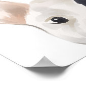 ブルドッグフランスのウォーター色イラストレーション犬の名前 ポスター (角)