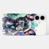 ブルドッグフランスのウォーター色 Case-Mate iPhoneケース (裏面 (横))