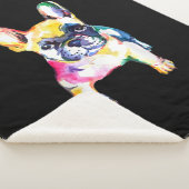 ブルドッグフランスのオリジナル水彩スケッチギフト シェルパブランケット (3/4)