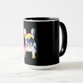 ブルドッグフランスのオリジナル水彩スケッチギフト マグカップ (正面右)