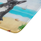 ブルドッグフランスのオンビーチ装飾用クッション カッティングボード (角)