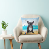 ブルドッグフランスのオンビーチ クッション (椅子)