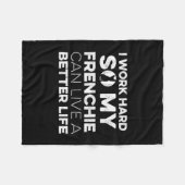 ブルドッグフランスのオーナーのデザイン フリースブランケット (正面(横))