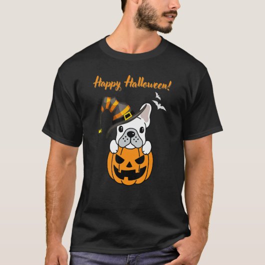 ブルドッグフランスのオーナー用ハッピーハローウィン Tシャツ (正面)