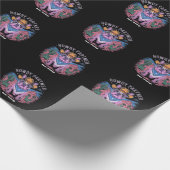 ブルドッグフランスのカウボーイUFOおもしろいヴィンテージ西部 ラッピングペーパー (角)