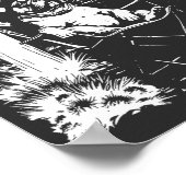 ブルドッグフランスのカウボーイUFO ポスター (角)
