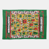 ブルドッグフランスのカウントダウンクリスマスアドベントカレンダー キッチンタオル (横)