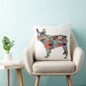 ブルドッグフランスのカラフル幾何学的シルエット クッション (椅子)