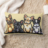 ブルドッグフランスのカルテット ランバークッション (ブランケット)