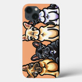 ブルドッグフランスのカルテット Case-Mate iPhoneケース (裏面)