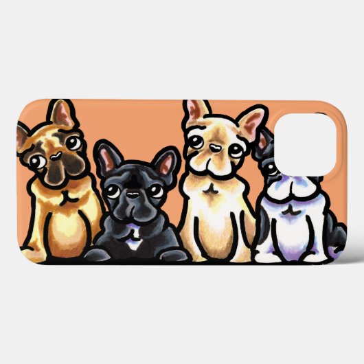 ブルドッグフランスのカルテット Case-Mate iPhoneケース (裏面 (横))