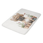 ブルドッグフランスのガーデニング花ポット バスマット (アングル)