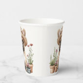 ブルドッグフランスのガーデニング花ポット 紙コップ (右)