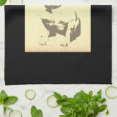 ブルドッグフランスのキッチンタオルのカスタマイズ キッチンタオル (折り畳み)