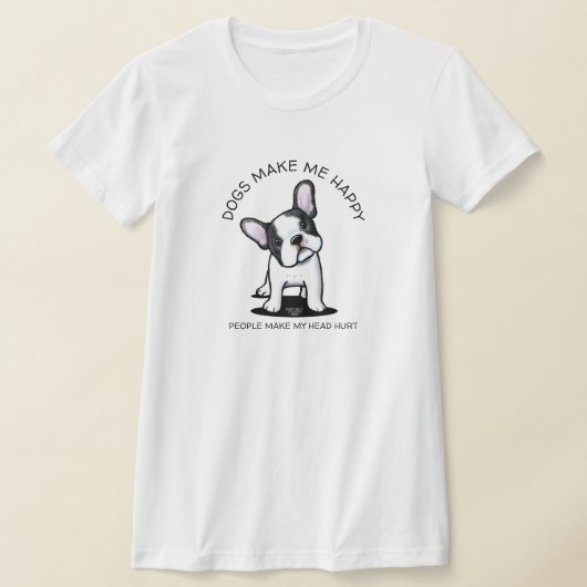 ブルドッグフランスのキニアートTシャツ Tシャツ (レイダウン)