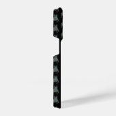 ブルドッグフランスのキュート犬シルエットグリッドブラック iPhoneケース (右側面)