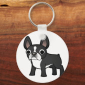 ブルドッグフランスのキーチェーン キーホルダー (正面)