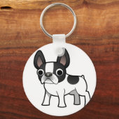 ブルドッグフランスのキーチェーン キーホルダー (正面)