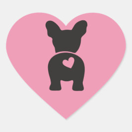 ブルドッグフランスのギフトラベル、ハートステッカーシート、 ハートシール