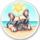 ブルドッグフランスのギフト シール (正面)