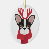 ブルドッグフランスのクリスマスオーナメント セラミックオーナメント (右)