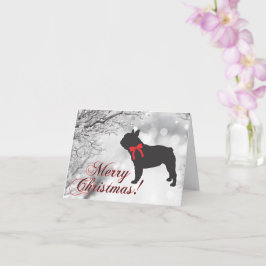 ブルドッグフランスのクリスマスカード カード