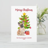 ブルドッグフランスのクリスマスカード シーズンカード (スタンド正面)