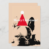 ブルドッグフランスのクリスマスカード シーズンカード (正面/裏面)