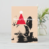 ブルドッグフランスのクリスマスカード シーズンカード (スタンド正面)