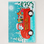 ブルドッグフランスのクリスマスサンタデリバリートラック ジグソーパズル (縦)