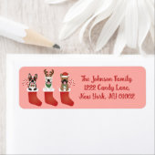 ブルドッグフランスのクリスマスストッキング ラベル (インサイチュ)