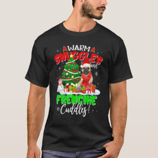 ブルドッグフランスのクリスマスセータークリスマスライトパジャマ Tシャツ